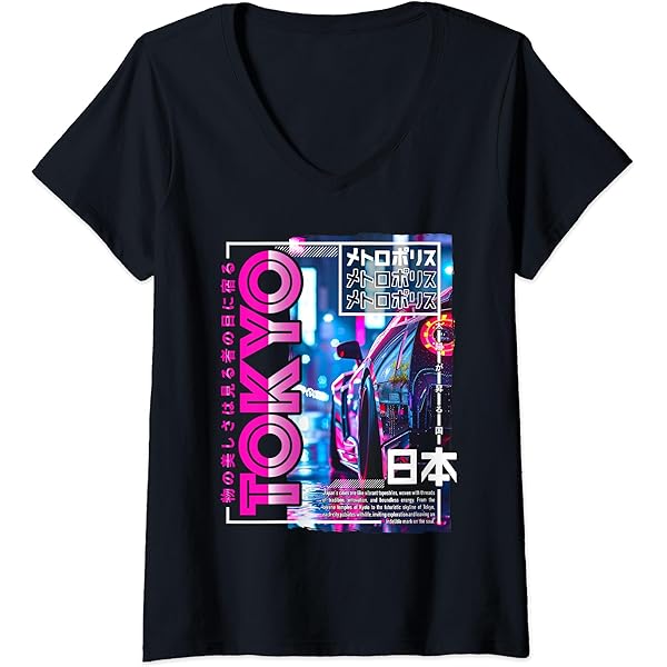 Amazon.com: Tokyo City 80s Synthwave Racing Car Japan Tokyo T